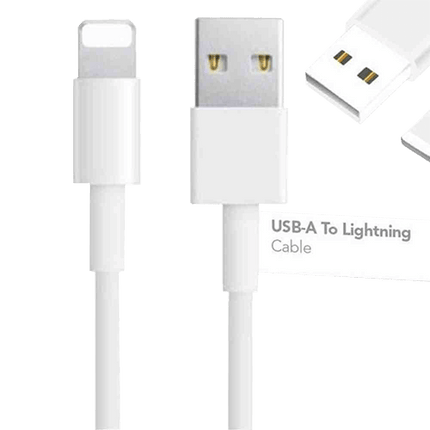 2M USB - A To Lightning Fast Charging Cable - White - GR Phones