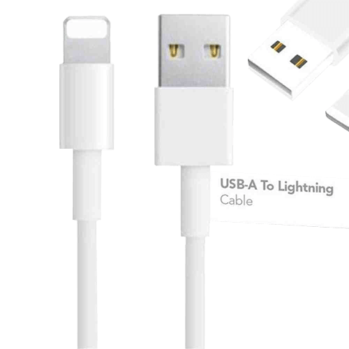 2M USB - A To Lightning Fast Charging Cable - White - GR Phones
