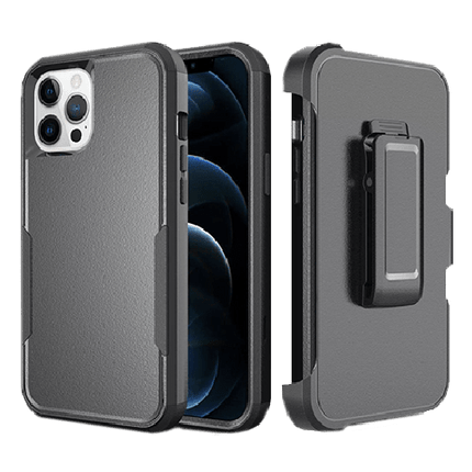 3 in 1 Heavy Duty Adventurer Defender Hard Rugged Case With Clip For iPhone 11 - Black - GR Phones