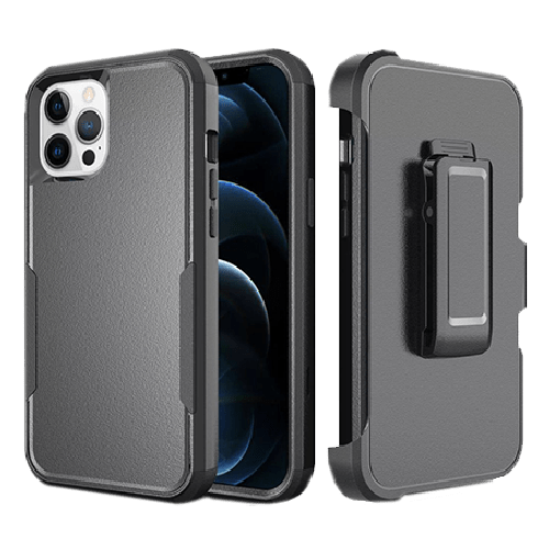3 in 1 Heavy Duty Adventurer Defender Hard Rugged Case With Clip For iPhone 11 - Black - GR Phones