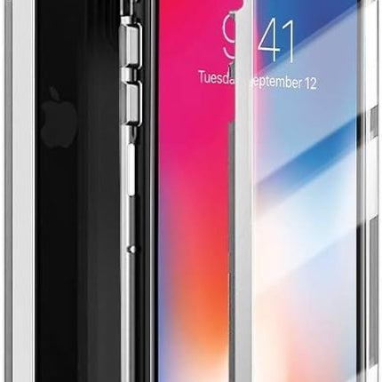 Magnetic Metal Tempered Glass Case Cover For iPhone X - Black