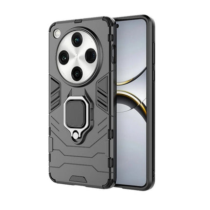 Armor Metal Ring Grip Shockproof Dual Layer Rugged Hard Cover for Oppo Find X8 Pro - GR Phones