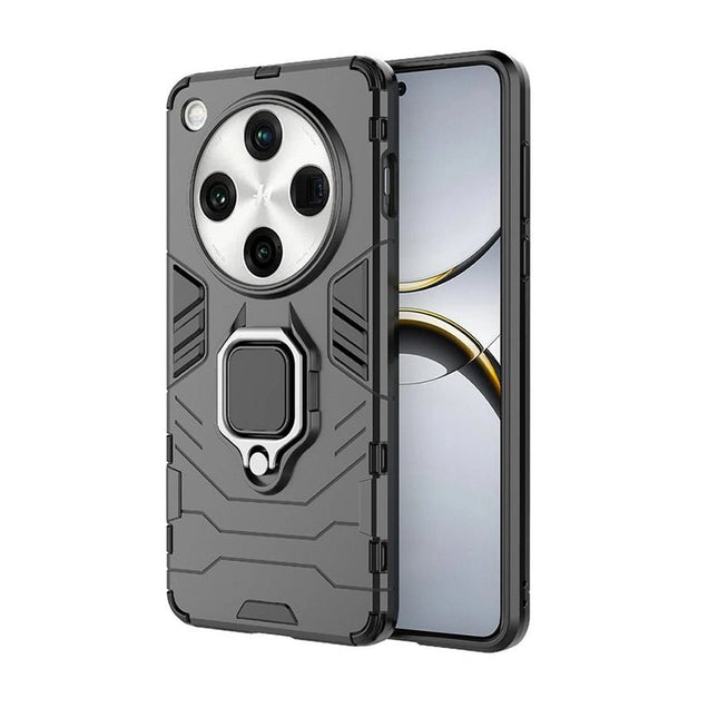 Armor Metal Ring Grip Shockproof Dual Layer Rugged Hard Cover for Oppo Find X8 Pro - GR Phones