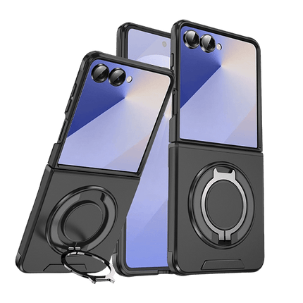 Armour Case Cover with Ring Stand for Galaxy Z Flip 7 - Black - GR Phones
