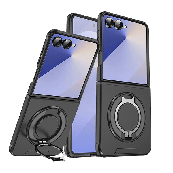 Armour Case Cover with Ring Stand for Galaxy Z Flip 7 - Black - GR Phones