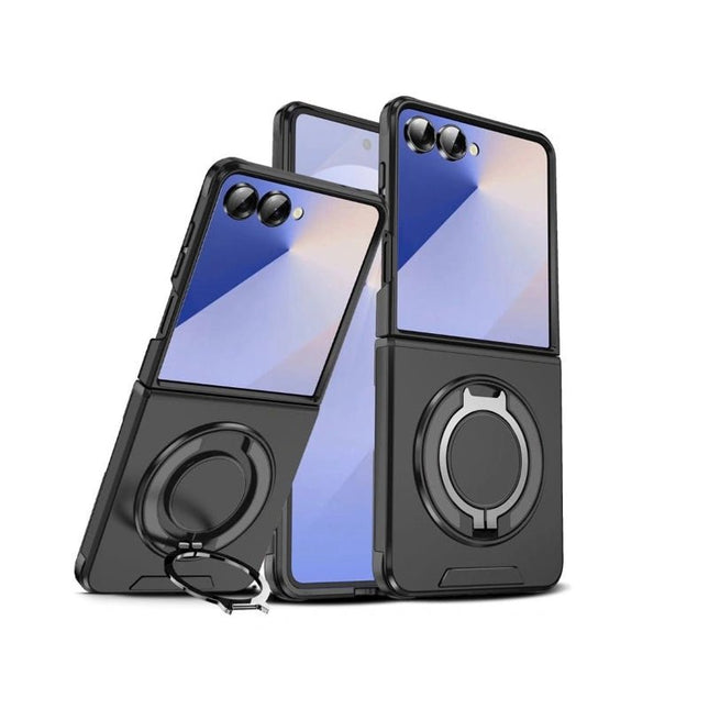 Armour Case Cover with Ring Stand for Galaxy Z Flip 7 - Black - GR Phones