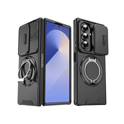 Armour Case Cover with Ring Stand for Galaxy Z Fold 7 - Black - GR Phones