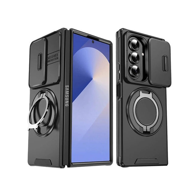 Armour Case Cover with Ring Stand for Galaxy Z Fold 7 - Black - GR Phones