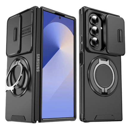 Armour Case Cover with Ring Stand for Galaxy Z Fold 7 - Black - GR Phones