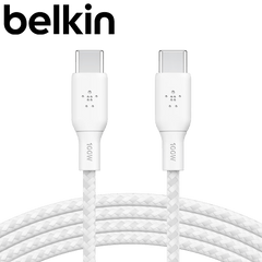 Belkin BoostCharge Braided 100W USB - C to USB - C Cable 2M - White - GR Phones