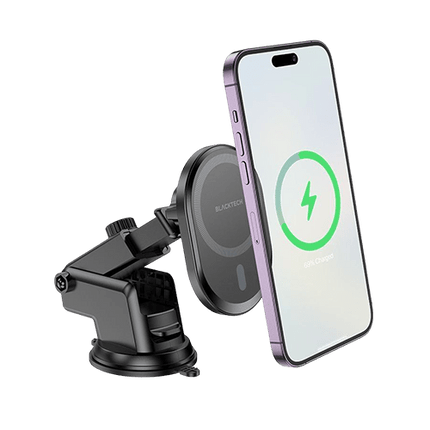 BLACKTECH 15W Super Magnetic All in 1 Wireless Charging Car Holder BL - BH201 - GR Phones