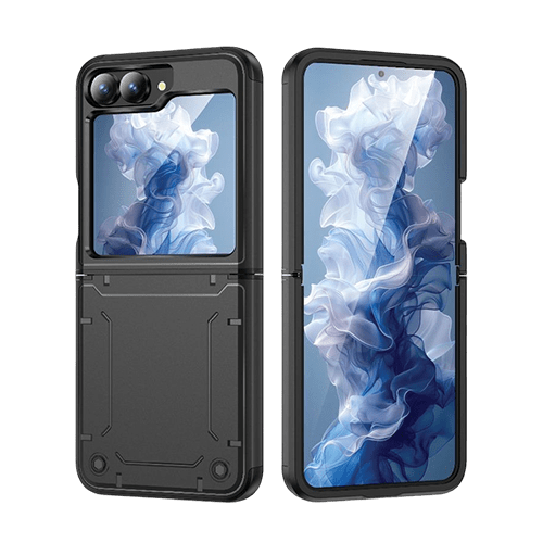 BlackTech Armor Grip Case Cover For Galaxy Z Flip 6 - Black - GR Phones