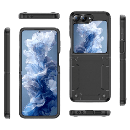 BlackTech Armor Grip Case Cover For Galaxy Z Flip 6 - Black - GR Phones