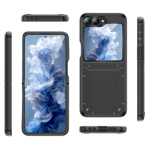 BlackTech Armor Grip Case Cover For Galaxy Z Flip 6 - Black - GR Phones