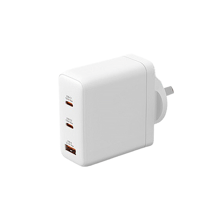 BLACKTECH Smart IC 120W PD GaN Charger Adapter 2USB - C + 1USB - A - GR Phones