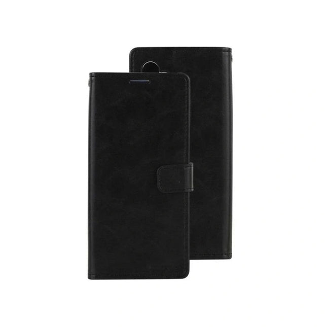Blue Moon Diary Leather Case Cover For Galaxy A11 - Black - GR Phones