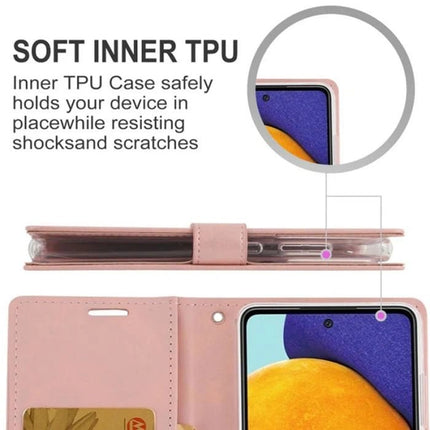 Blue Moon Diary Leather Case Cover For Galaxy A11 - Black - GR Phones