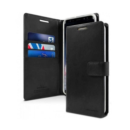 Blue Moon Diary Leather Case Cover For Galaxy A11 - Black - GR Phones