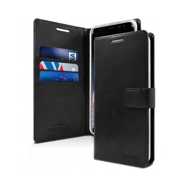 Blue Moon Diary Leather Case Cover For Galaxy A11 - Black - GR Phones