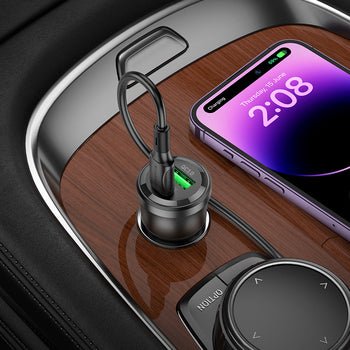 BOROFONE BZ25 Transparent 38W PD Car Charger with USB C to USB C Charging Cable - Black - GR Phones