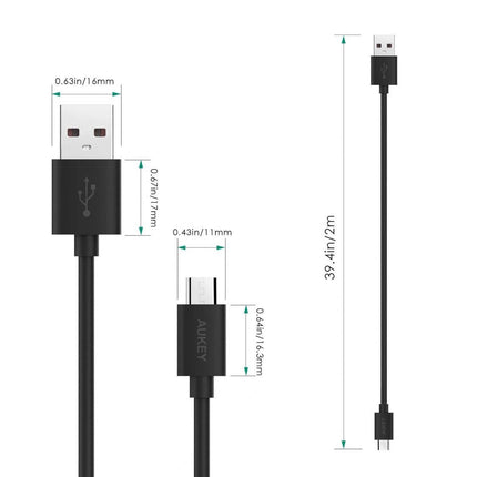 CB - D9 20AWG Long Micro USB 2.0 Quick Charge 3.0 Cable 2m - GR Phones