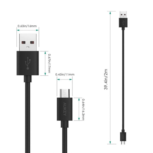 CB - D9 20AWG Long Micro USB 2.0 Quick Charge 3.0 Cable 2m - GR Phones