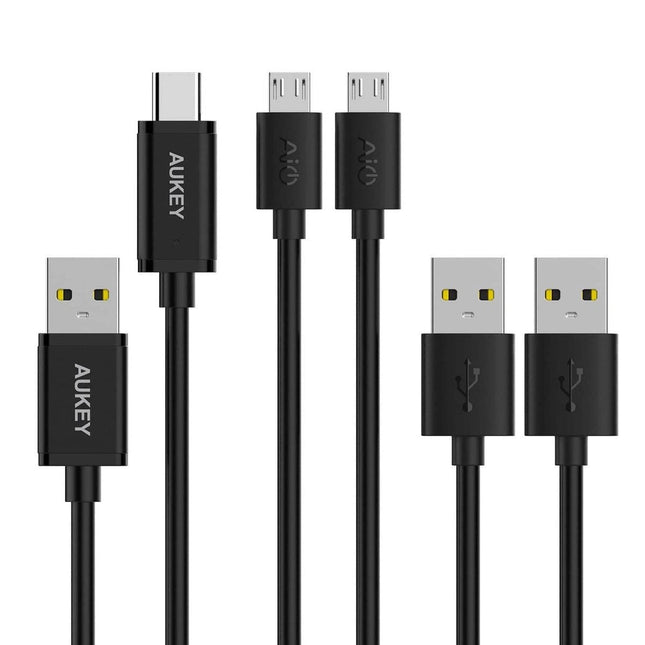 CB - TD1 USB 2.0 A TO USB C + Micro USB Qualcomm Quick Charge Cable (3 Pack) - GR Phones