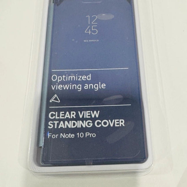 Clear View Standing Cover optimized viewing angle for Galaxy Note 10 Plus - Blue - GR Phones