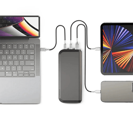 Cygnett ChargeUp Pro Series 20,000 mAh Laptop Power Bank Dual USB C + USB A - GR Phones