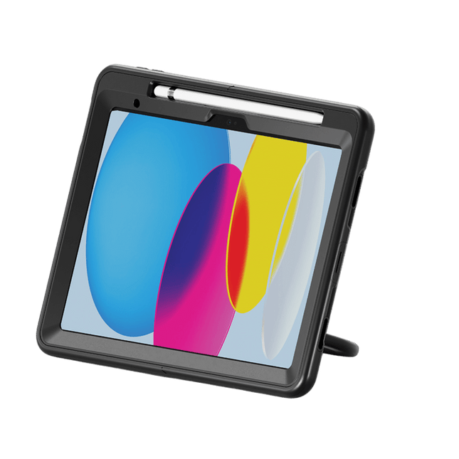 Cygnett GripStand Apple iPad "10.9"(10th Gen/11th Gen) Case - Black,Built - in Screen Protector,360° Rotating Stand,Pen Holder - GR Phones