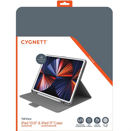 Cygnett TekView Apple iPad Air M2 (11") (6th/5th/4th Gen)/iPad Pro (11") (5th/4th/3rd/2nd/1st Gen) Case - Grey (CY4013TEKVI) - GR Phones