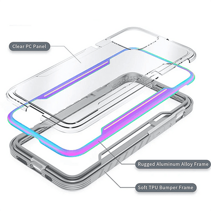 Defense Shield Aluminium Alloy Case Cover For iPhone 15 Pro - Iridescent - GR Phones
