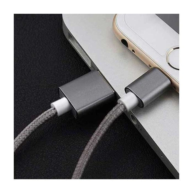 DOUBLE SIDED MICRO & LIGHTNING USB DATA CHARGING CABLE - Grey - GR Phones