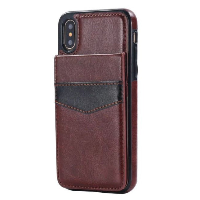 Duo - layer Cardslot Protection Case Cover for iPhone X/ XS - Brown - GR Phones