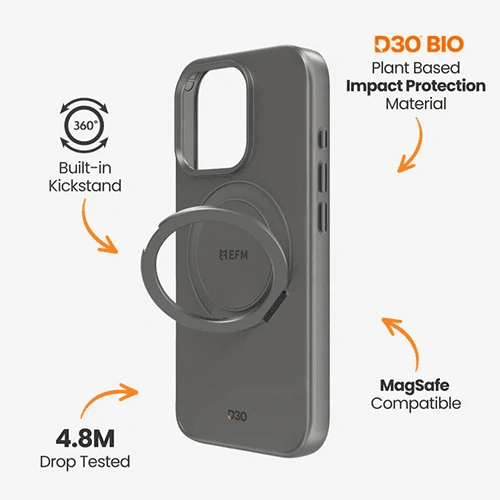 EFM: Alta Case with D3O Bio Suits for iPhone 16 Pro Max - Titanium Grey - GR Phones