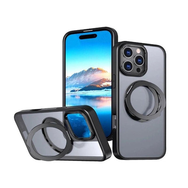 Flex Wave Rotative Magnetic Ring Stand Case Cover for Galaxy S24 Ultra - Black - GR Phones