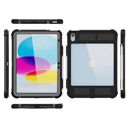 Generic Apple iPad (A16) / iPad (10.9') (10th Gen) WaterProof Case Black - Support Smart Control Keyboard, 360Â° Rotation, DustProof, SnowProof - GR Phones