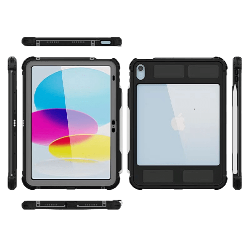 Generic Apple iPad (A16) / iPad (10.9') (10th Gen) WaterProof Case Black - Support Smart Control Keyboard, 360Â° Rotation, DustProof, SnowProof - GR Phones