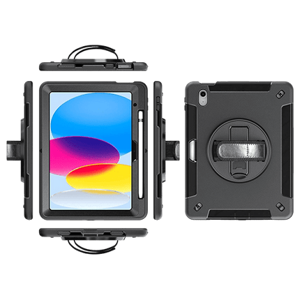 Generic Rugged Apple iPad Air (9.7') (2nd/1st Gen) / iPad (6th/5th Gen) /iPad Pro (9.7') Case Black - Built - in - Kickstand, DropProof, ShockProof - GR Phones