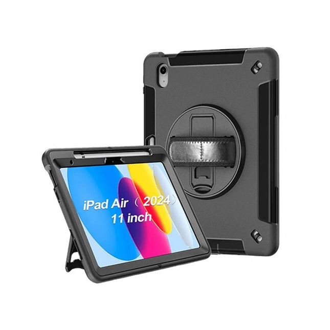 Generic Rugged Apple iPad Air M2 (11") (6th Gen)/ iPad Air (10.9") (5th/4th Gen)/ iPad Pro (11") (6th/5th/4th/3rd Gen) Case Black - Built - in - Kickstand - GR Phones