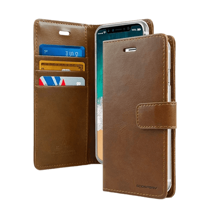 Goospery Mercury Blue Moon Diary Leather Case Cover For Galaxy S22 - GR Phones