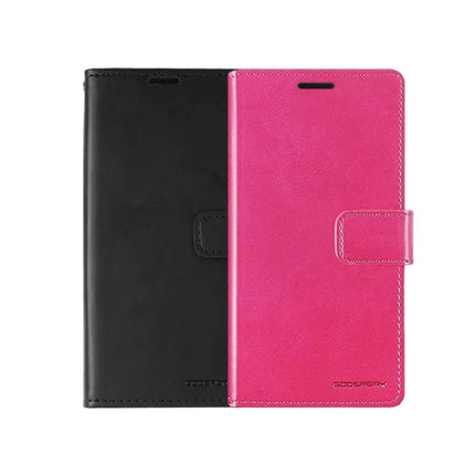 Goospery Mercury Blue Moon Diary Leather Case Cover For Galaxy S22 Plus - Black - GR Phones