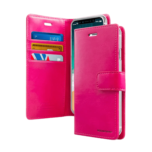 Goospery Mercury Blue Moon Diary Leather Case Cover For Galaxy S22 Plus - Hot Pink - GR Phones