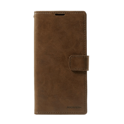 Goospery Mercury Blue Moon Diary Leather Case Cover For Galaxy S22 Ultra - Brown - GR Phones