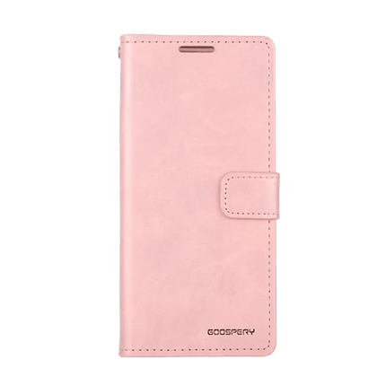 Goospery Mercury Blue Moon Diary Leather Case Cover For Galaxy S22 Ultra - Rose Gold - GR Phones