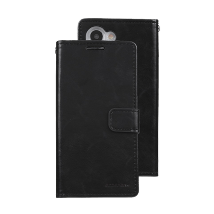 Goospery Mercury Blue Moon Diary Leather Case Cover For Galaxy S23 - Black - GR Phones