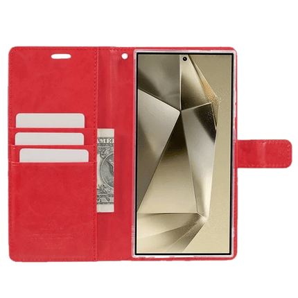 Goospery Mercury Blue Moon Diary Leather Case Cover For Galaxy S23 Plus - Red - GR Phones