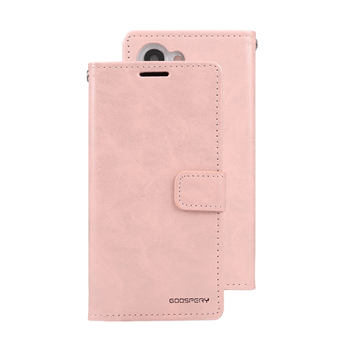 Goospery Mercury Blue Moon Diary Leather Case Cover For Galaxy S23 Plus - Rose Gold - GR Phones