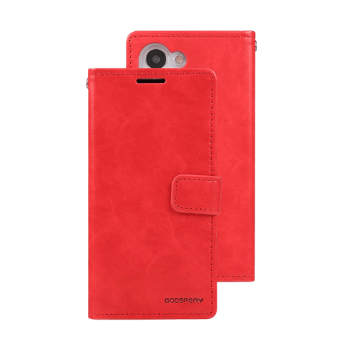 Goospery Mercury Blue Moon Diary Leather Case Cover For Galaxy S23 - Red - GR Phones