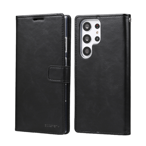 Goospery Mercury Blue Moon Diary Leather Case Cover For Galaxy S23 Ultra - Black - GR Phones